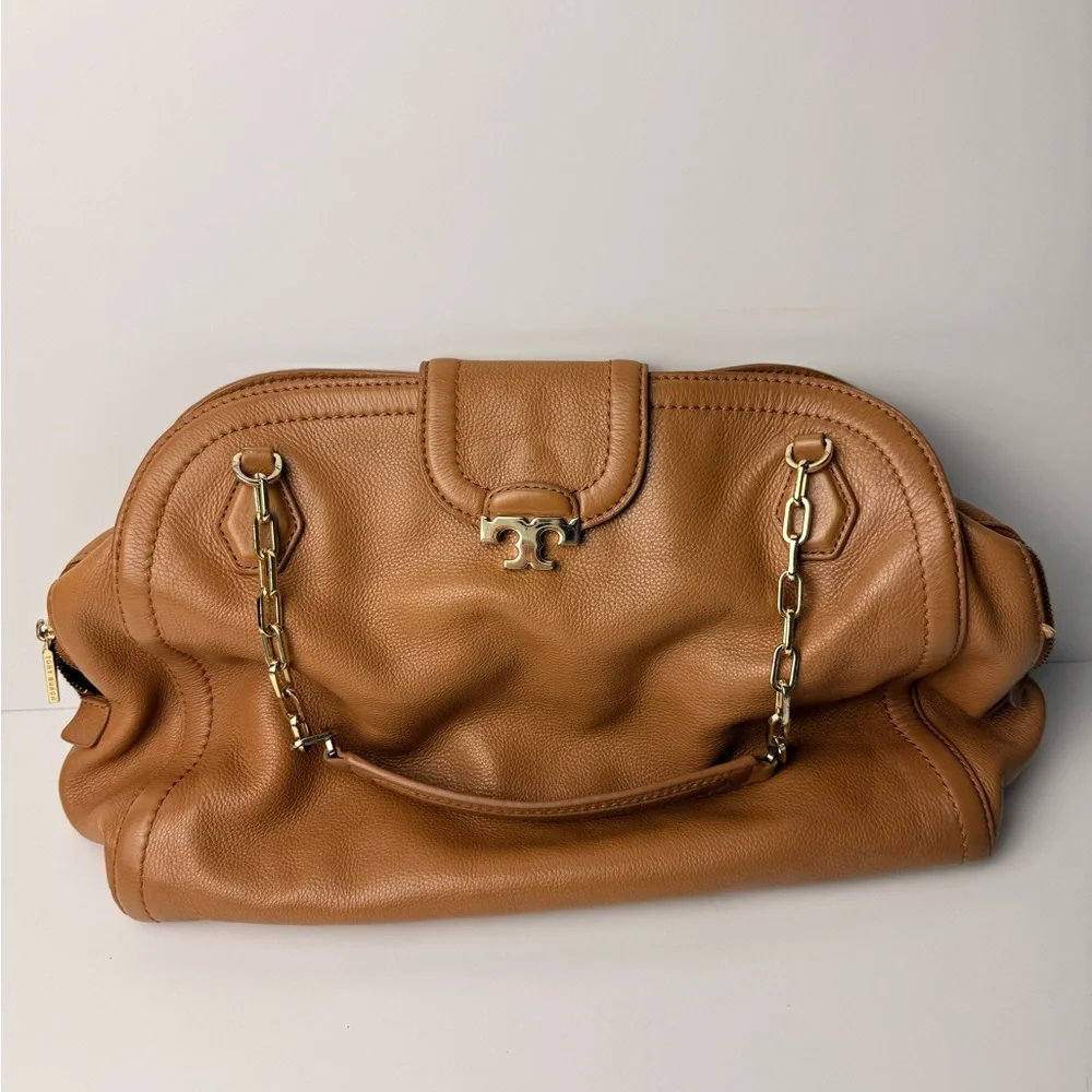 Tory Burch Leather Sammy Tote Bag,‎ Brown